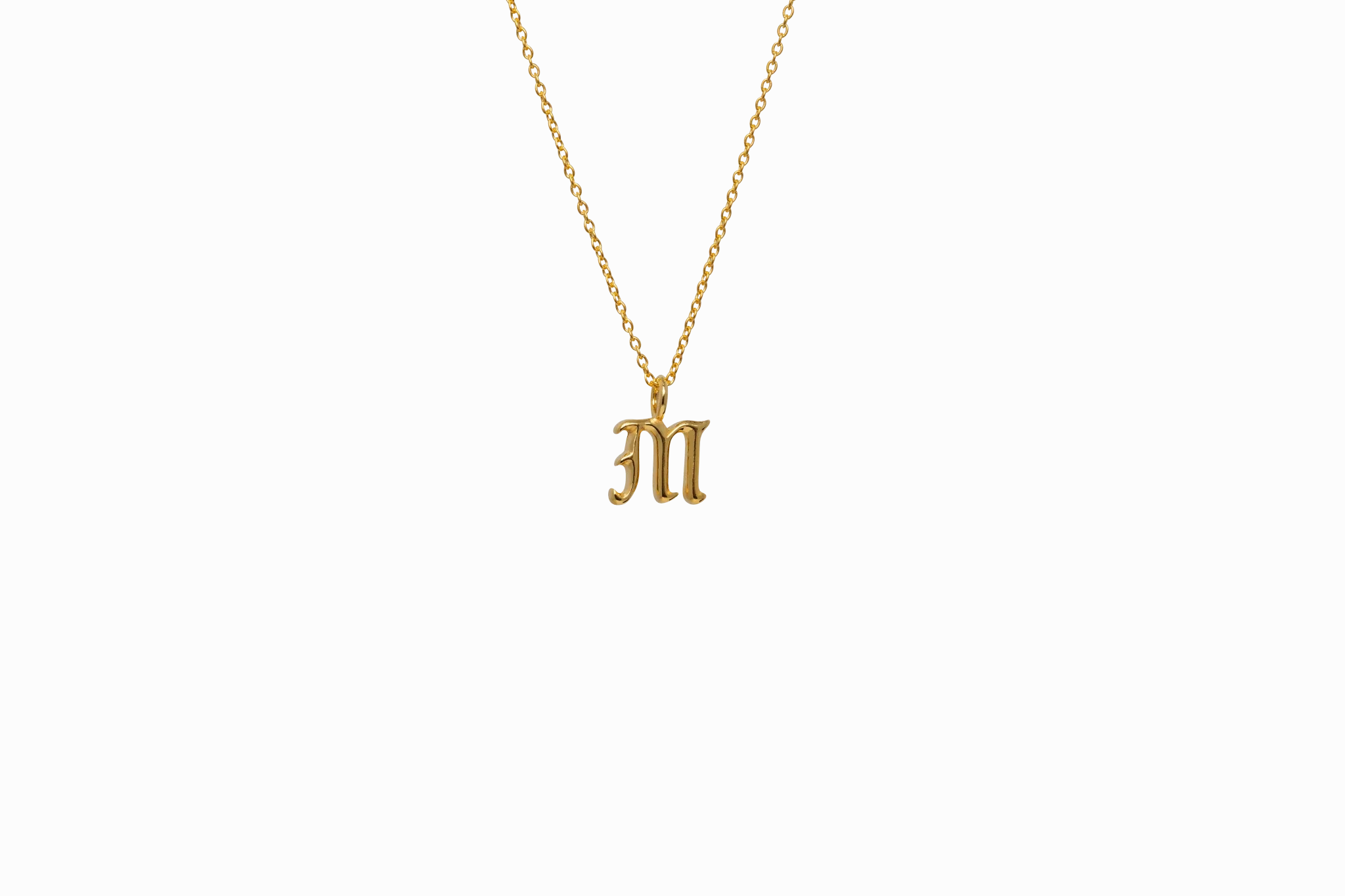 IX M Letter 22K Gold Plated Pendant