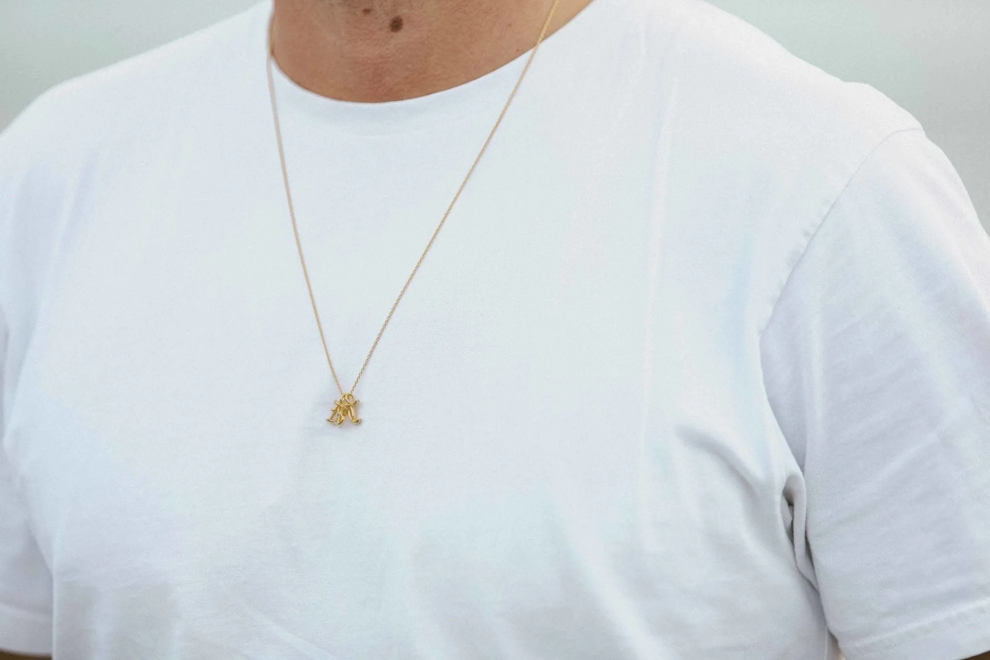 IX N Letter 22K Gold Plated Pendant