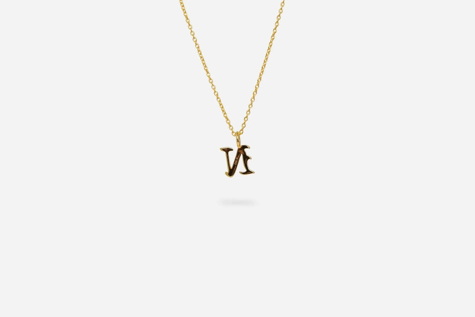 IX N Letter 22K Gold Plated Pendant