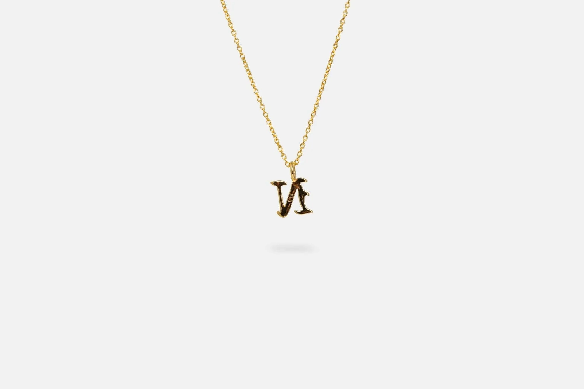 IX N Letter 22K Gold Plated Pendant
