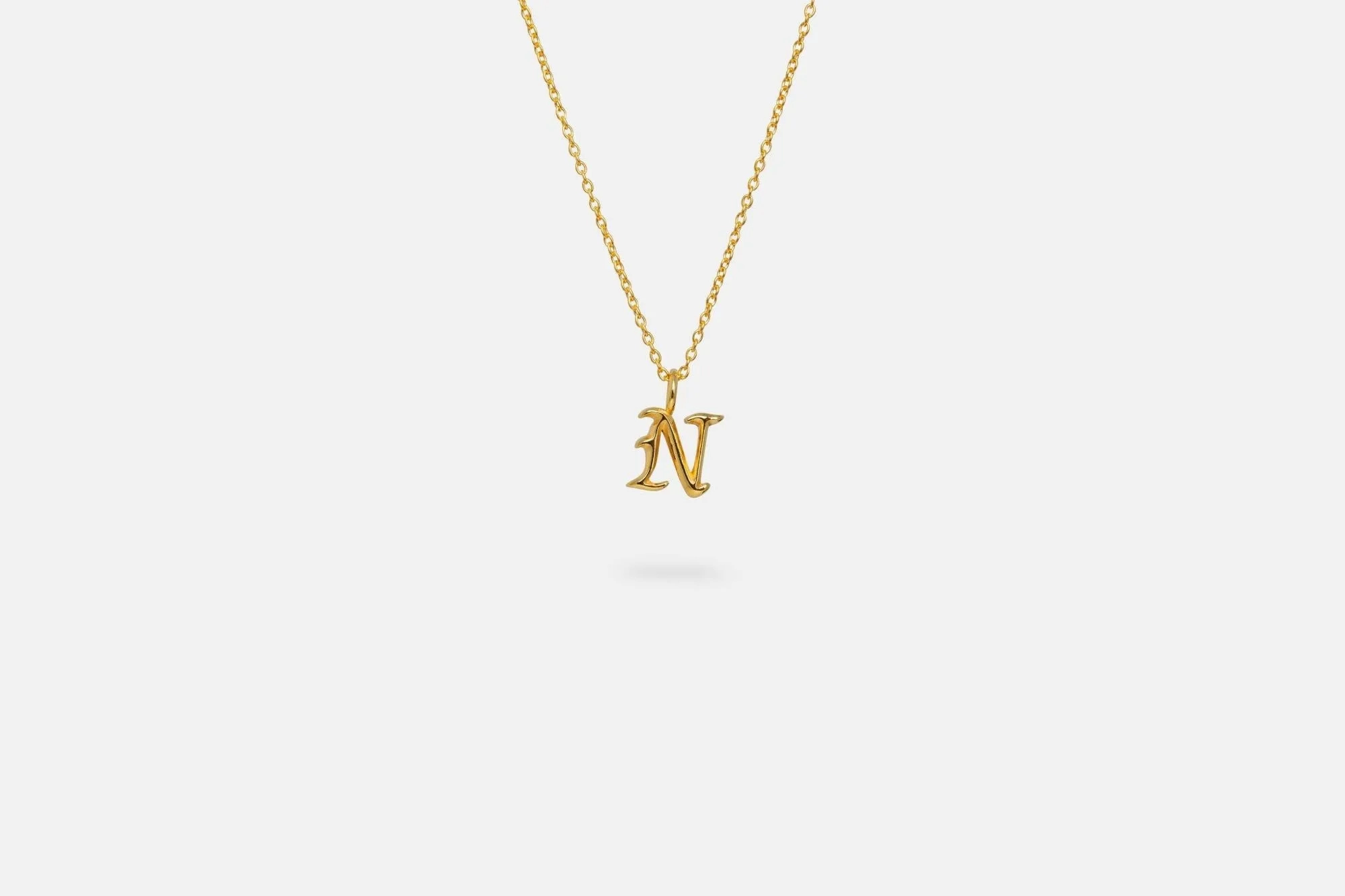 IX N Letter 22K Gold Plated Pendant