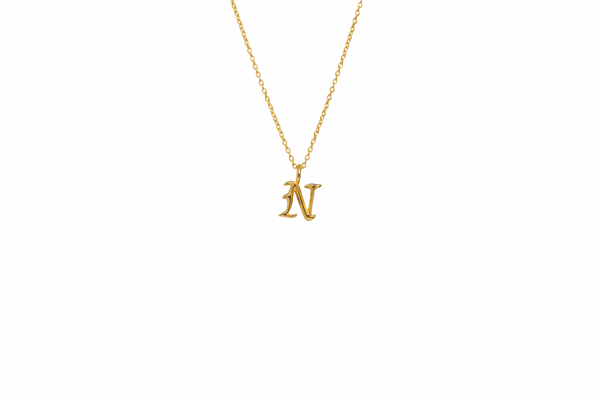 IX N Letter 22K Gold Plated Pendant