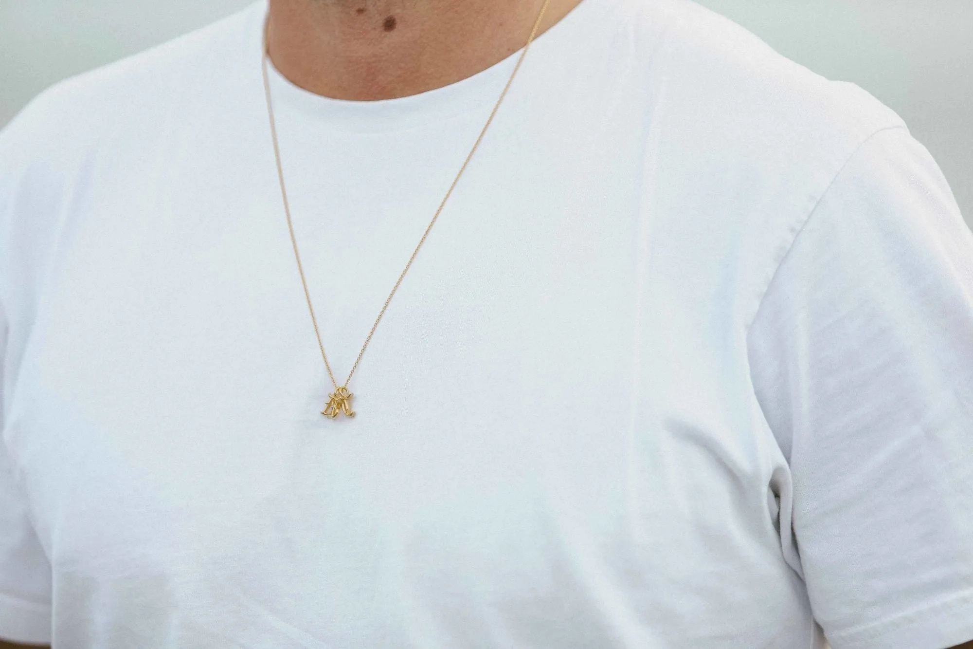 IX X Letter 22K Gold Plated Pendant