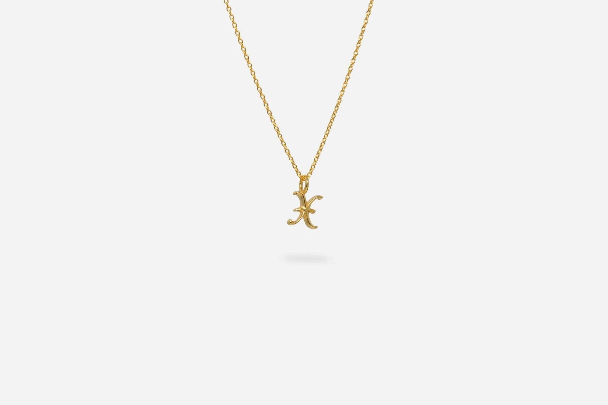 IX X Letter 22K Gold Plated Pendant