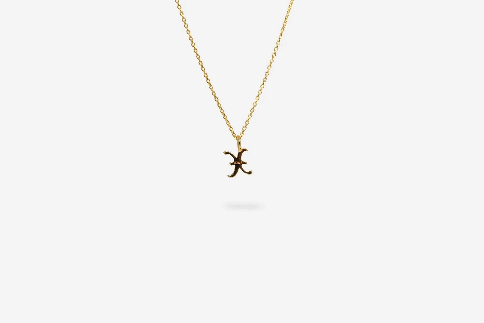 IX X Letter 22K Gold Plated Pendant