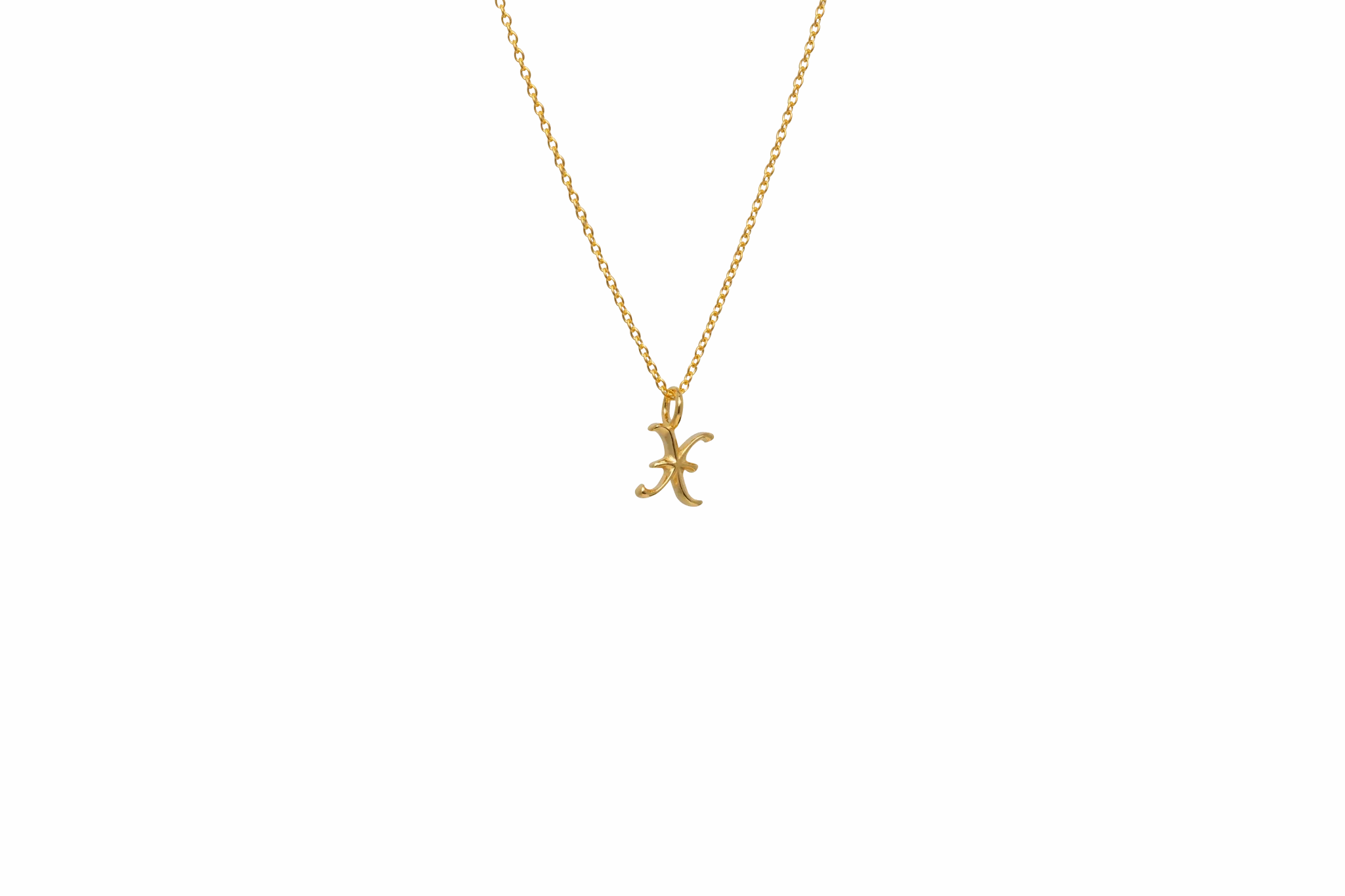 IX X Letter 22K Gold Plated Pendant