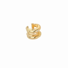 Jac Jossa Gold Plated Silver Soul Entwine Double Ear Cuff texture-silver-ornament  