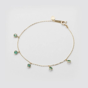 Japanese Retro Luxury S925 Silver Green Olive Bracelet 