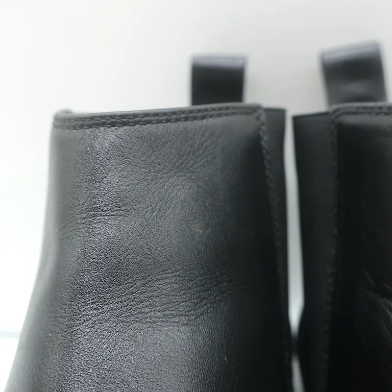 Jenni Kayne Chelsea Stiefel Schwarz Leder Größe 37,5 Flache Knöchelstiefel