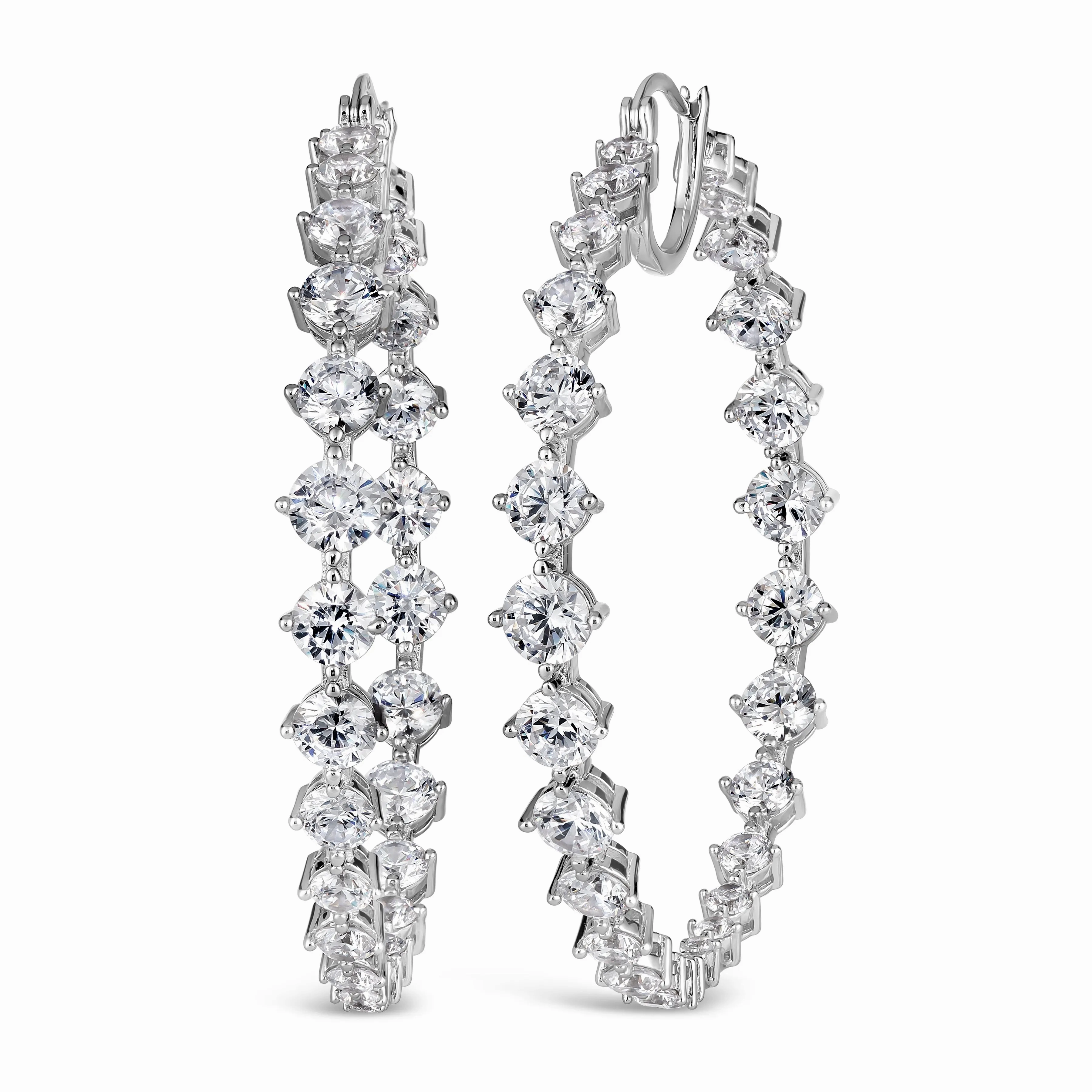Jennifer XL Inside Out Diamond Crystalline Hoops