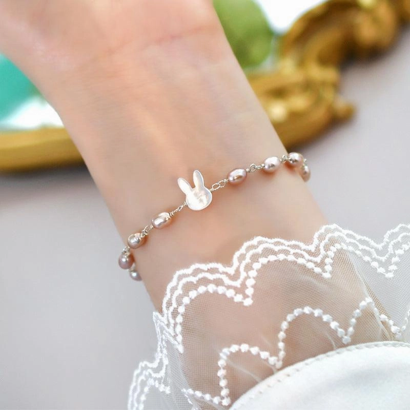 Jewelry Women's Freshwater Pearl Bunny Bracelet
