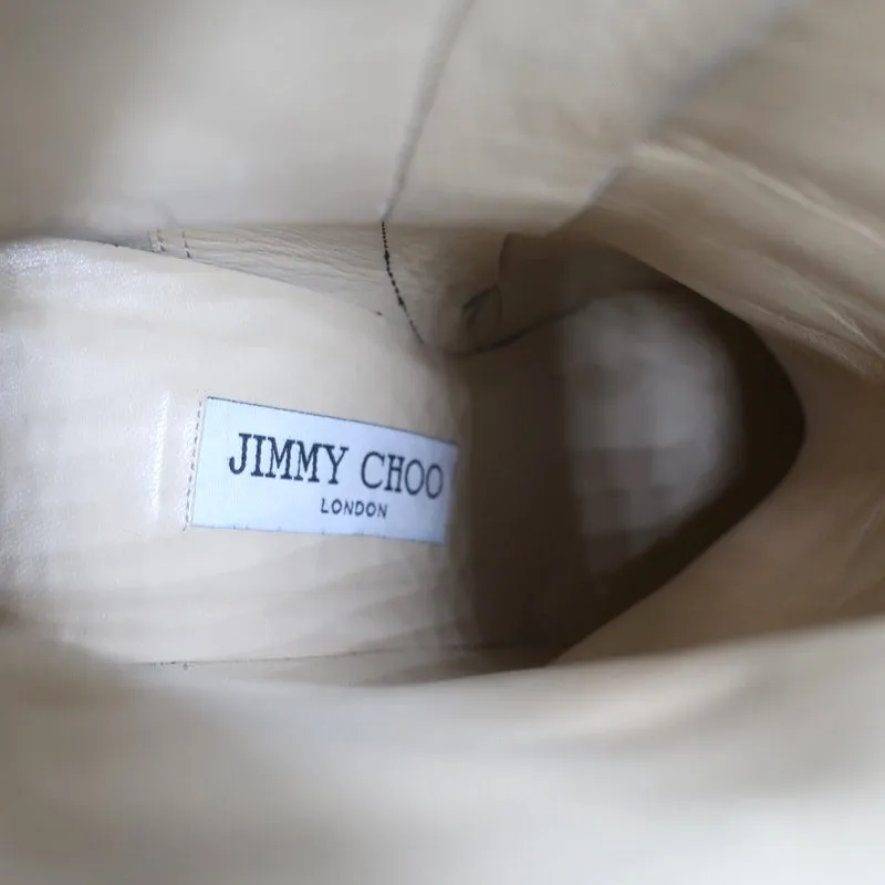 Jimmy Choo Kassidy Schleifen-Stiefeletten Schwarz Wildleder Größe 39 Spitze Absatz High Heel