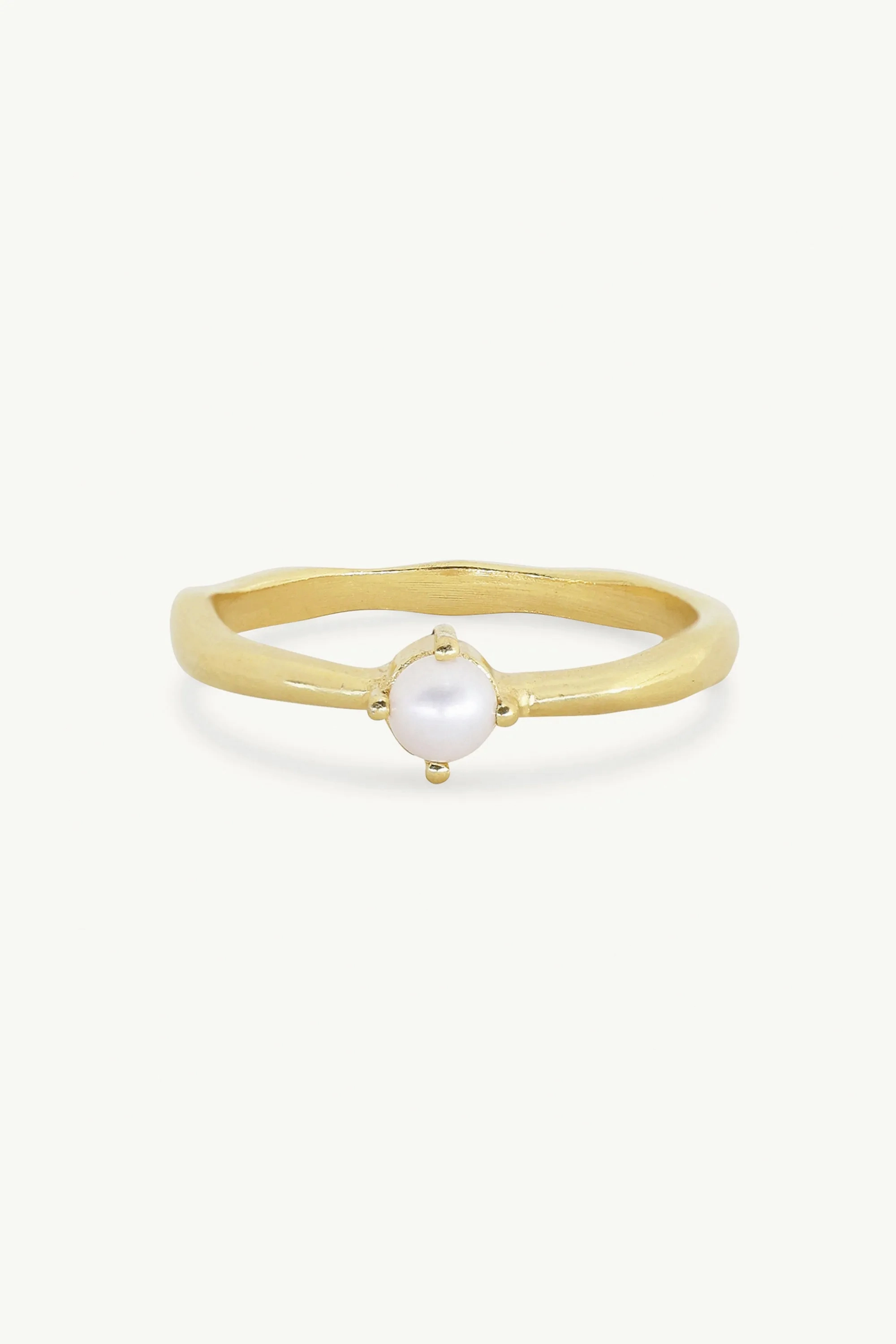 June Pearl Gold Birthstone Ring