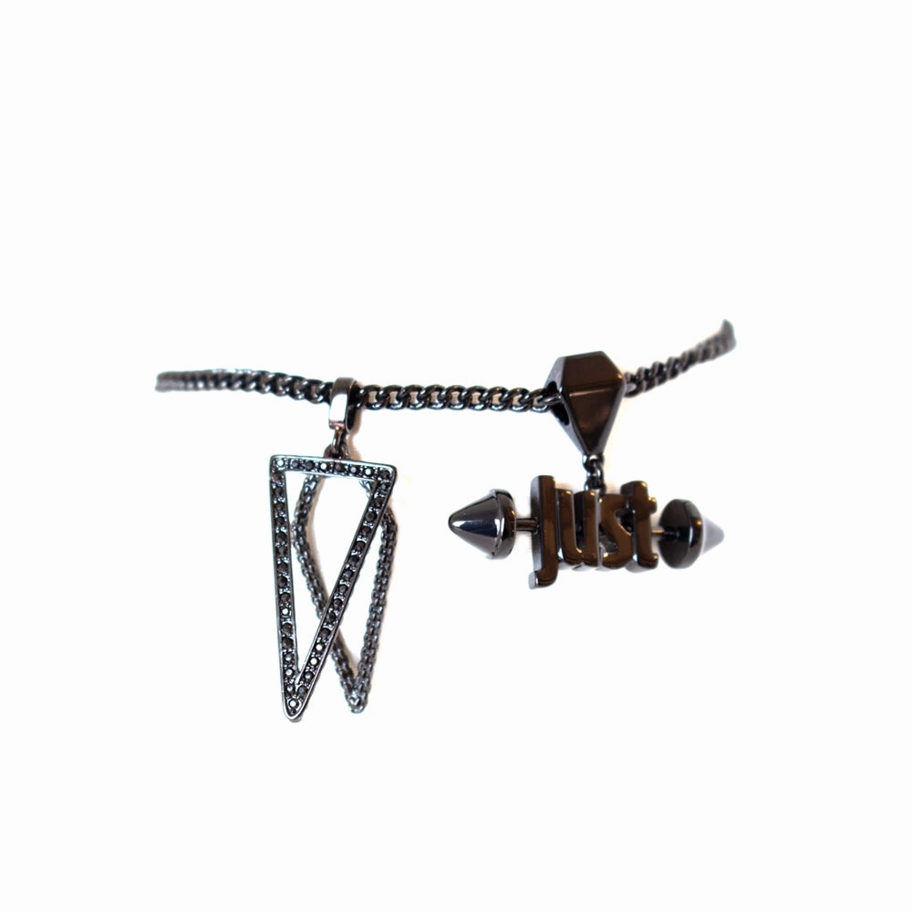 Just Cavalli Bracelet Black Coated With Just Logo With Charm fashion-jewelry  