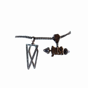 Just Cavalli Bracelet Black Coated With Just Logo With Charm fashion-jewelry  