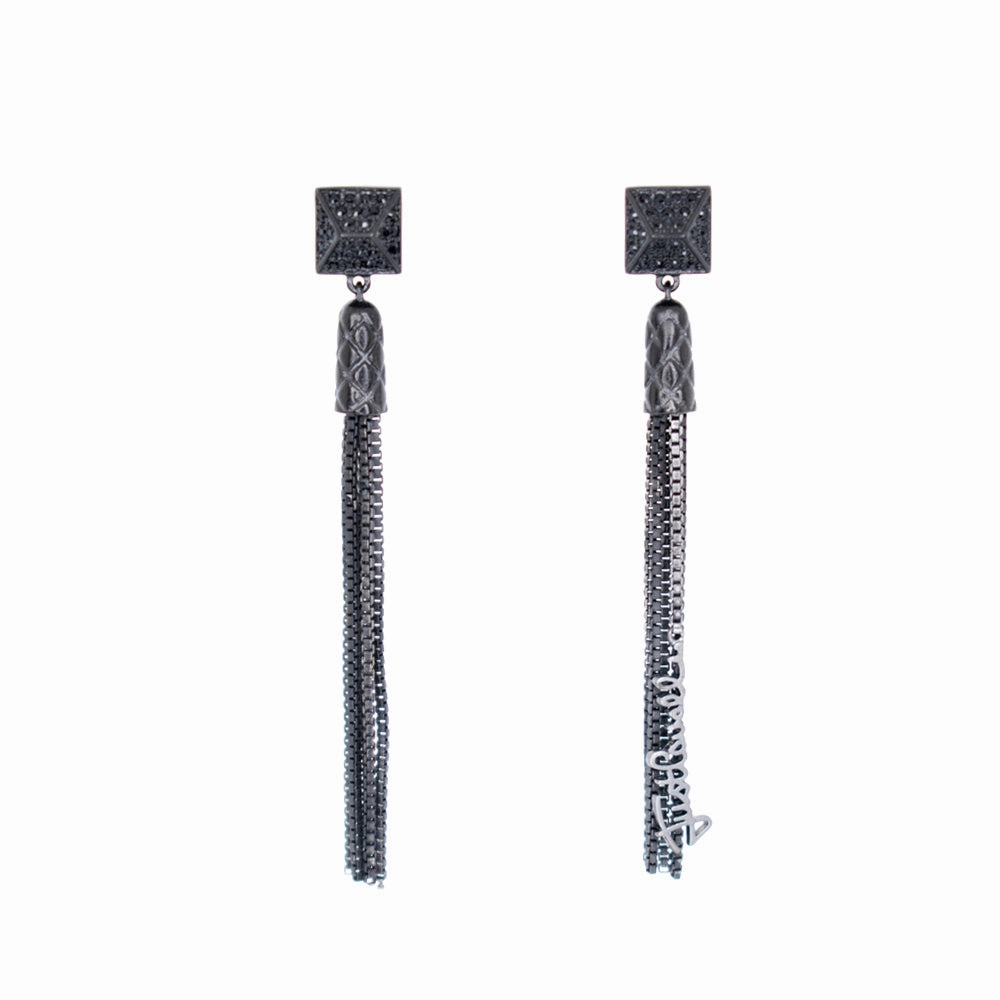 Just Cavalli Earring With Gun Metal Color 