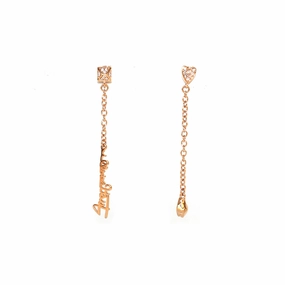 Just Cavalli Earrings Ip Rose Gold Dangling Style With Just Cavlli & Snake Head fashion-jewelry  