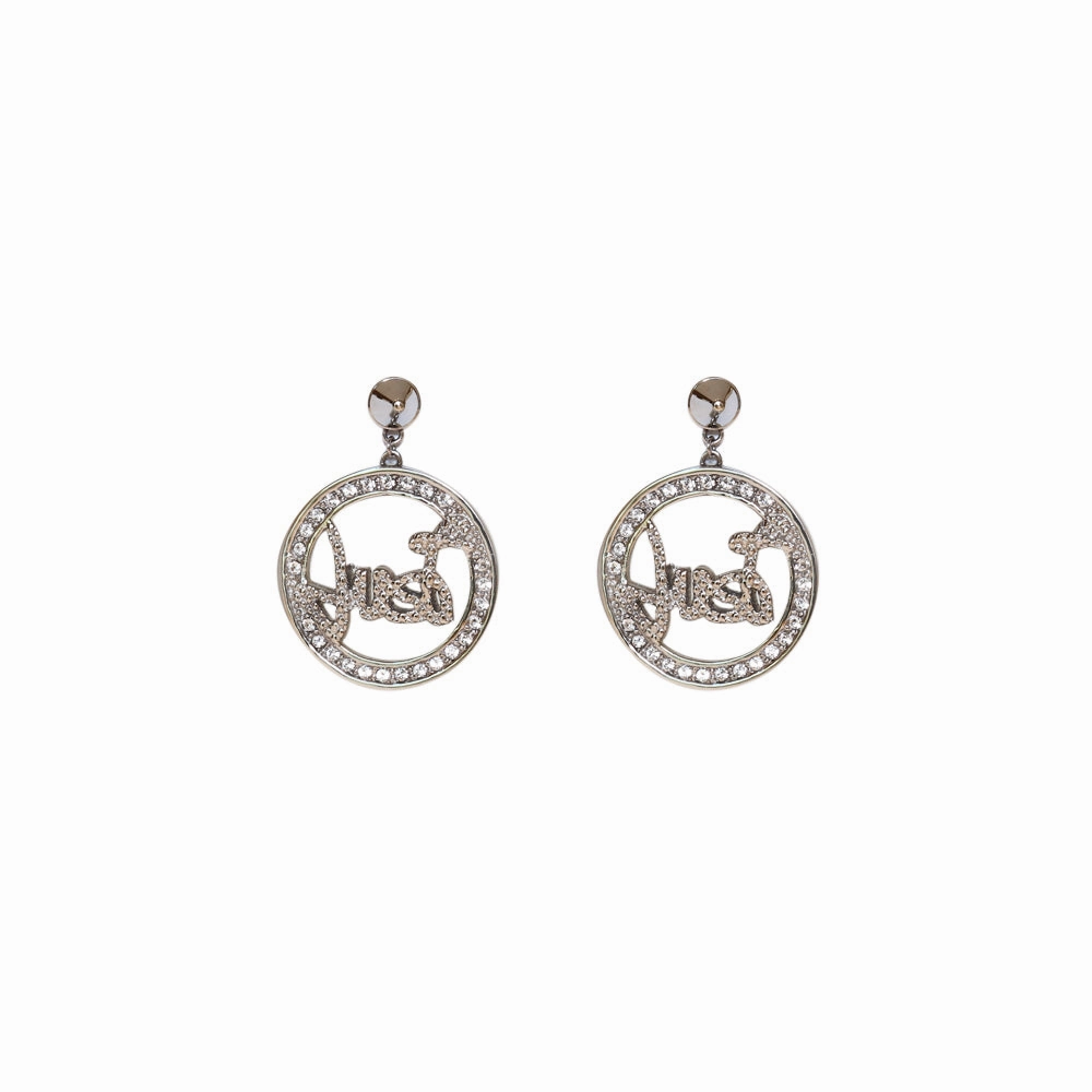 Just Cavalli Fashion Earrings With Just Round Logo 
