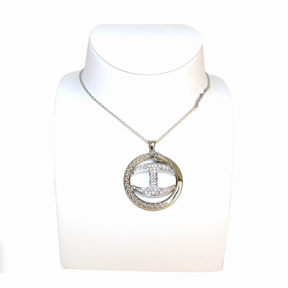 Just Cavalli Necklace Chain With Round Snake & Jc Logo Pendant fashion-jewelry  