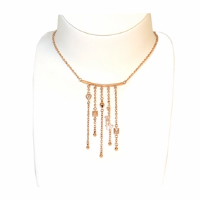 Just Cavalli Necklace Ip Rose Gold Chain With Just Cavalli Logo Snake Head & Heart Dangling Style Pendant fashion-jewelry  