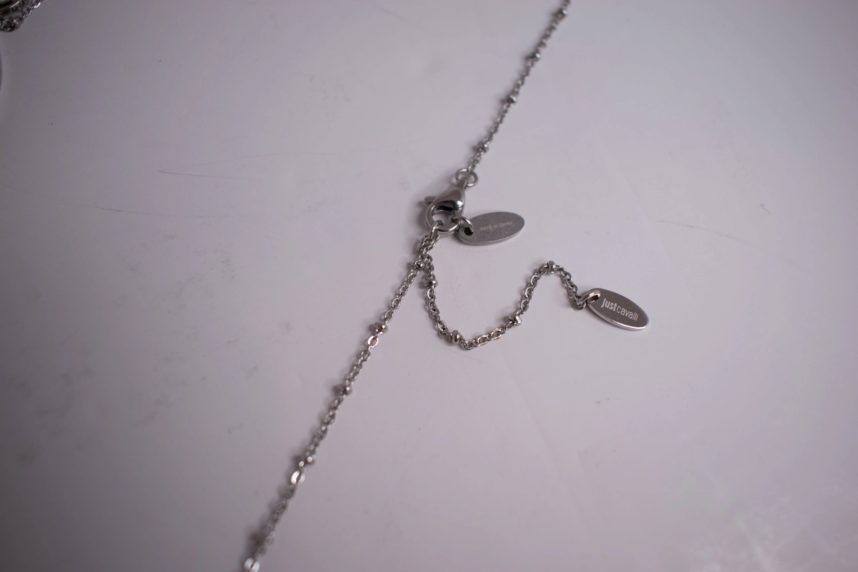 Just Cavalli Necklace Love Pendant With Silver Color