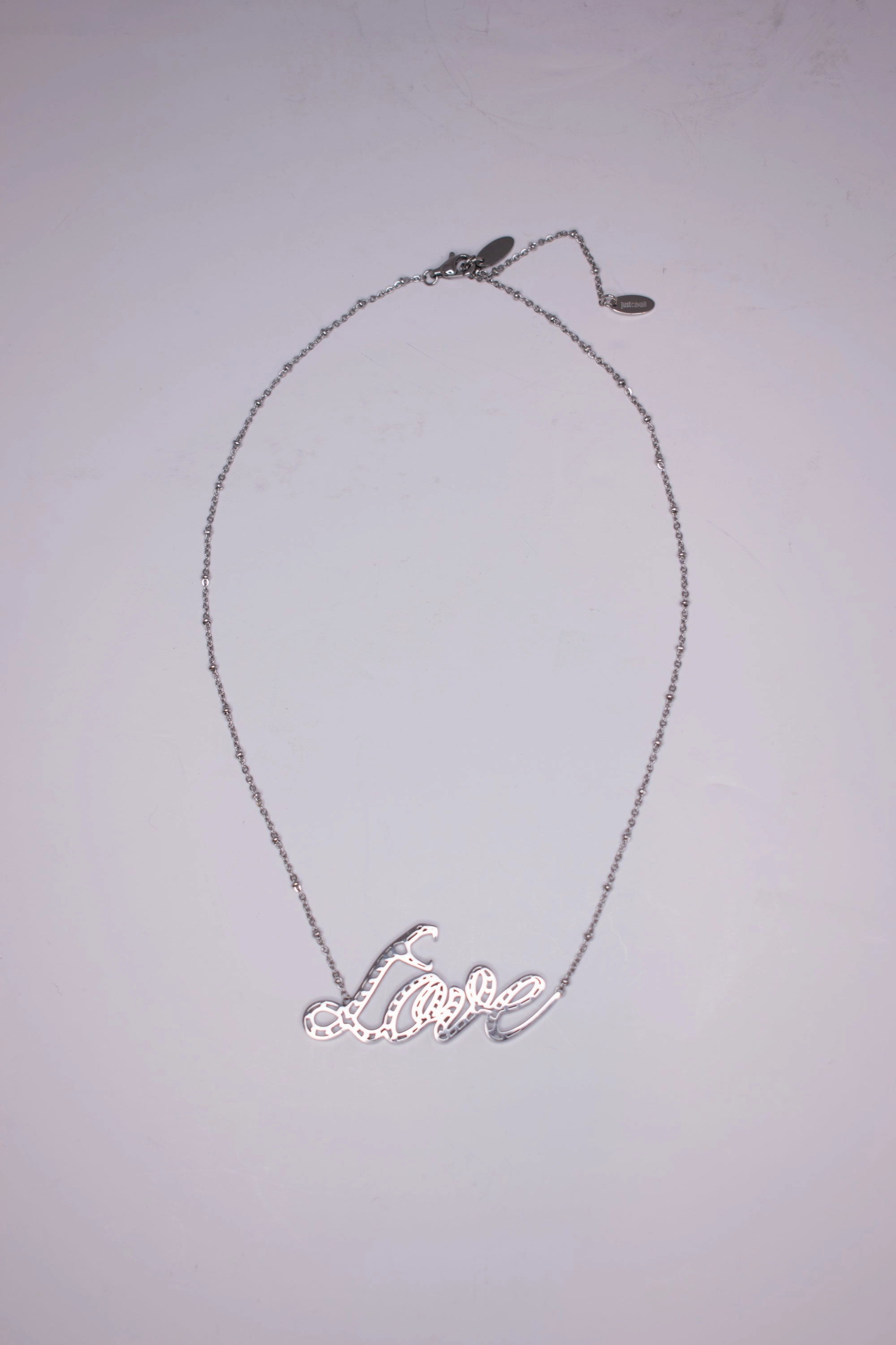 Just Cavalli Necklace Love Pendant With Silver Color