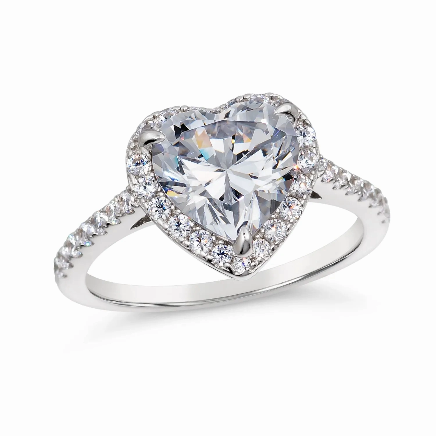 Kate 14 White Diamond Crystalline 1ct Heart Ring