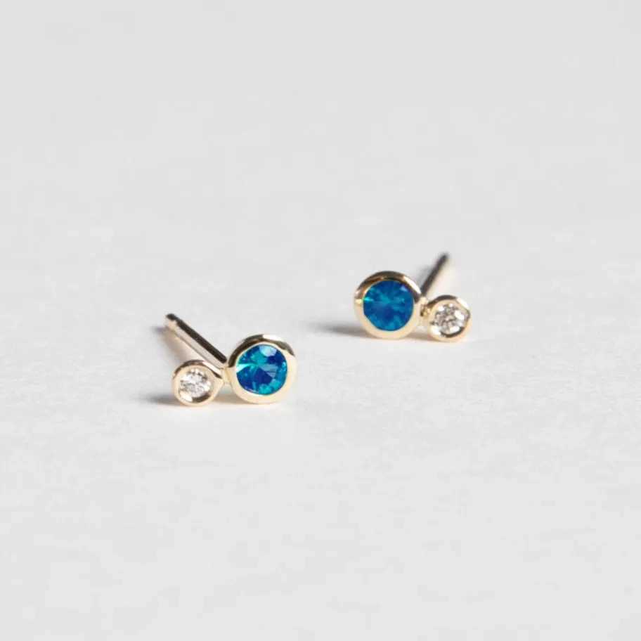 Kiki Stud Earrings with Topaz