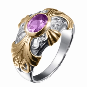 Knights Legacy Amethyst Ring hand-chain-bracelet  