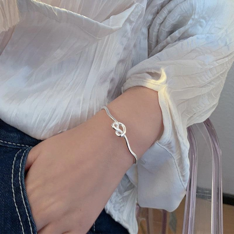 Knotted Heart Wave S925 Sterling Silver Bracelet
