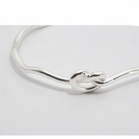 Knotted Heart Wave S925 Sterling Silver Bracelet
