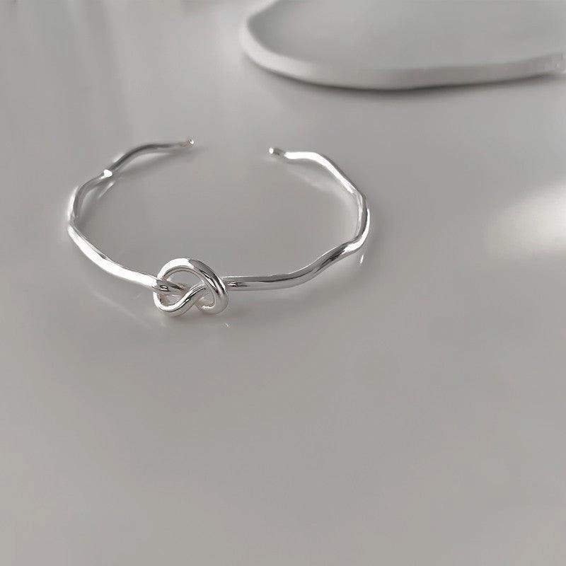 Knotted Heart Wave S925 Sterling Silver Bracelet
