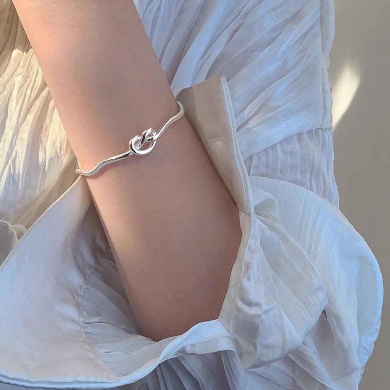 Knotted Heart Wave S925 Sterling Silver Bracelet