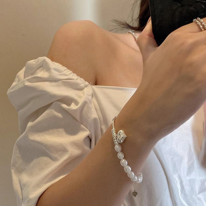 Korean Fashion Pearl Silver Necklace