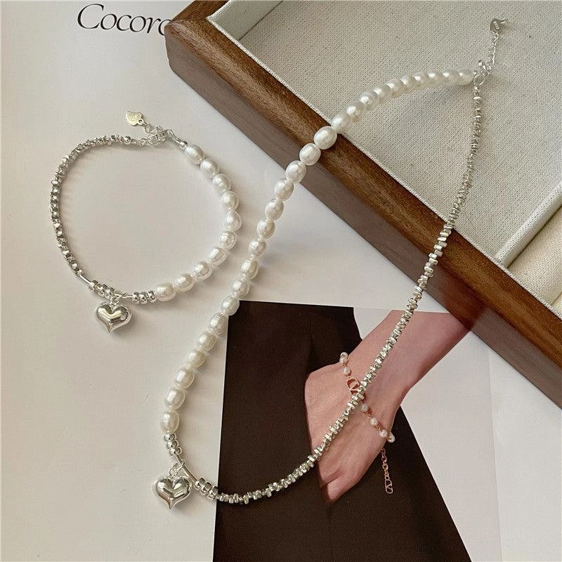 Korean Fashion Pearl Silver Necklace