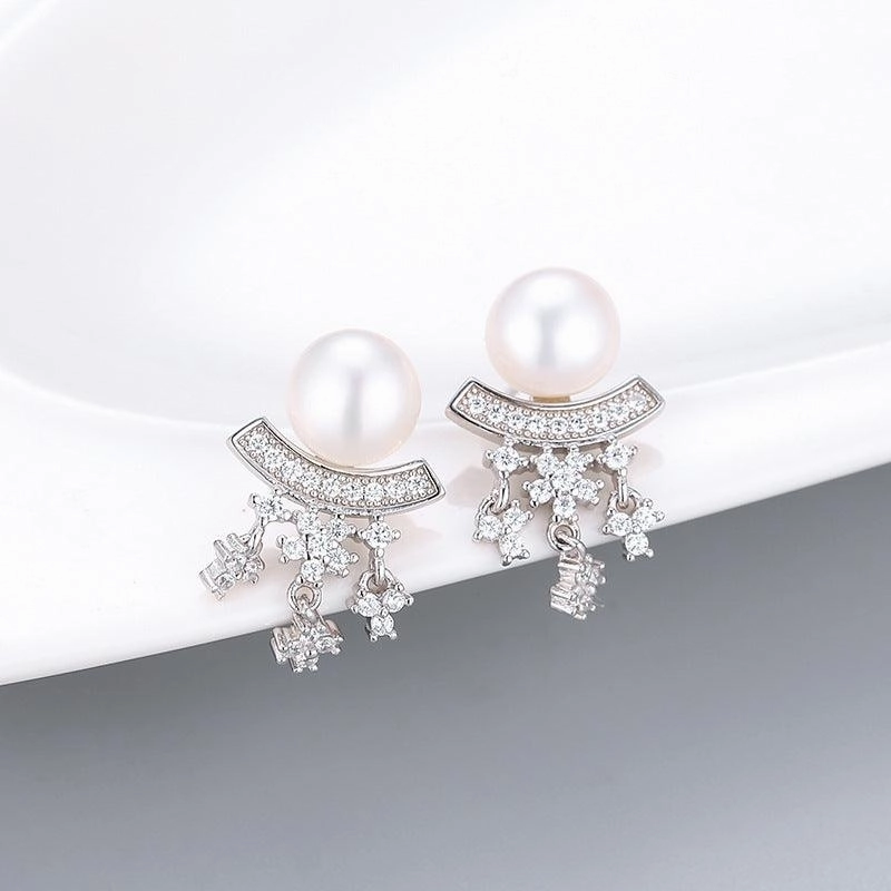 Korean Style Long Snowflake Earrings
