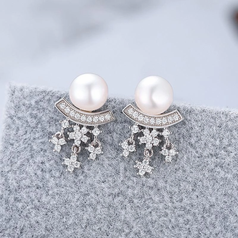 Korean Style Long Snowflake Earrings