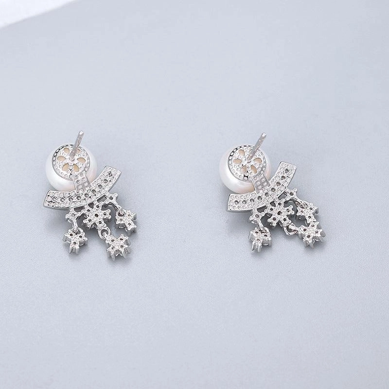 Korean Style Long Snowflake Earrings