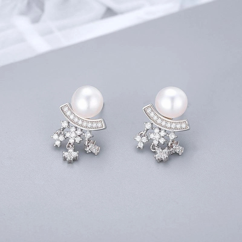 Korean Style Long Snowflake Earrings