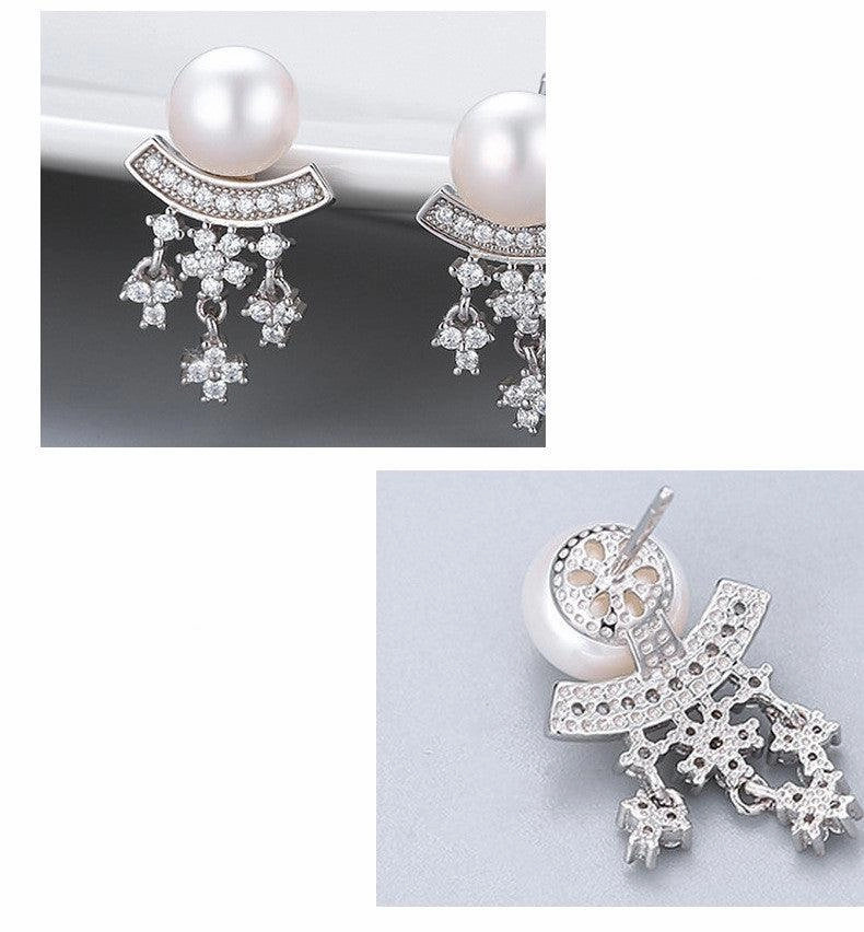 Korean Style Long Snowflake Earrings