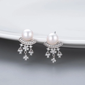Korean Style Long Snowflake Earrings 