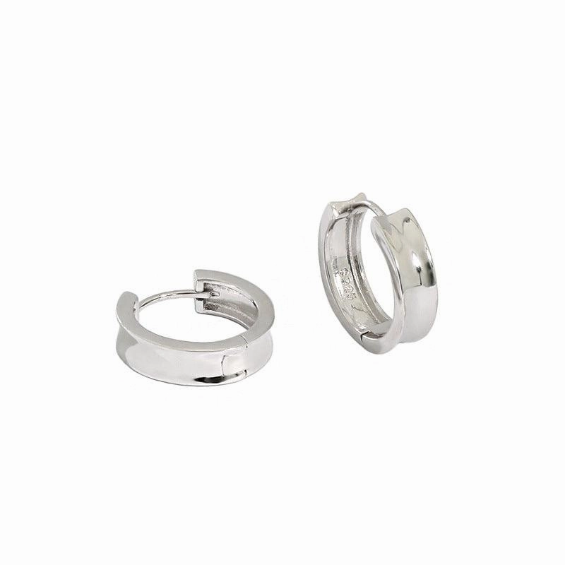 Korean Version Of Ins Geometric Circle Smooth S925 Sterling Silver Earrings For Women