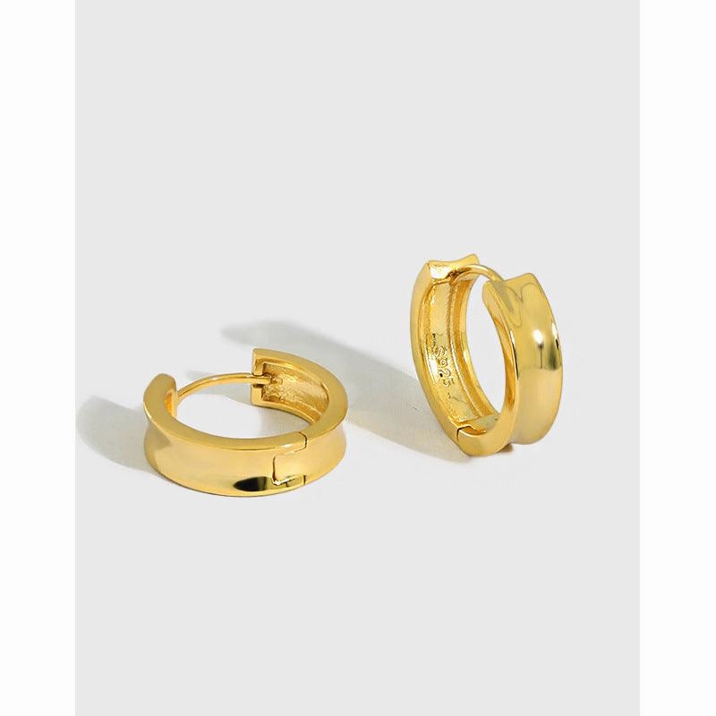 Korean Version Of Ins Geometric Circle Smooth S925 Sterling Silver Earrings For Women