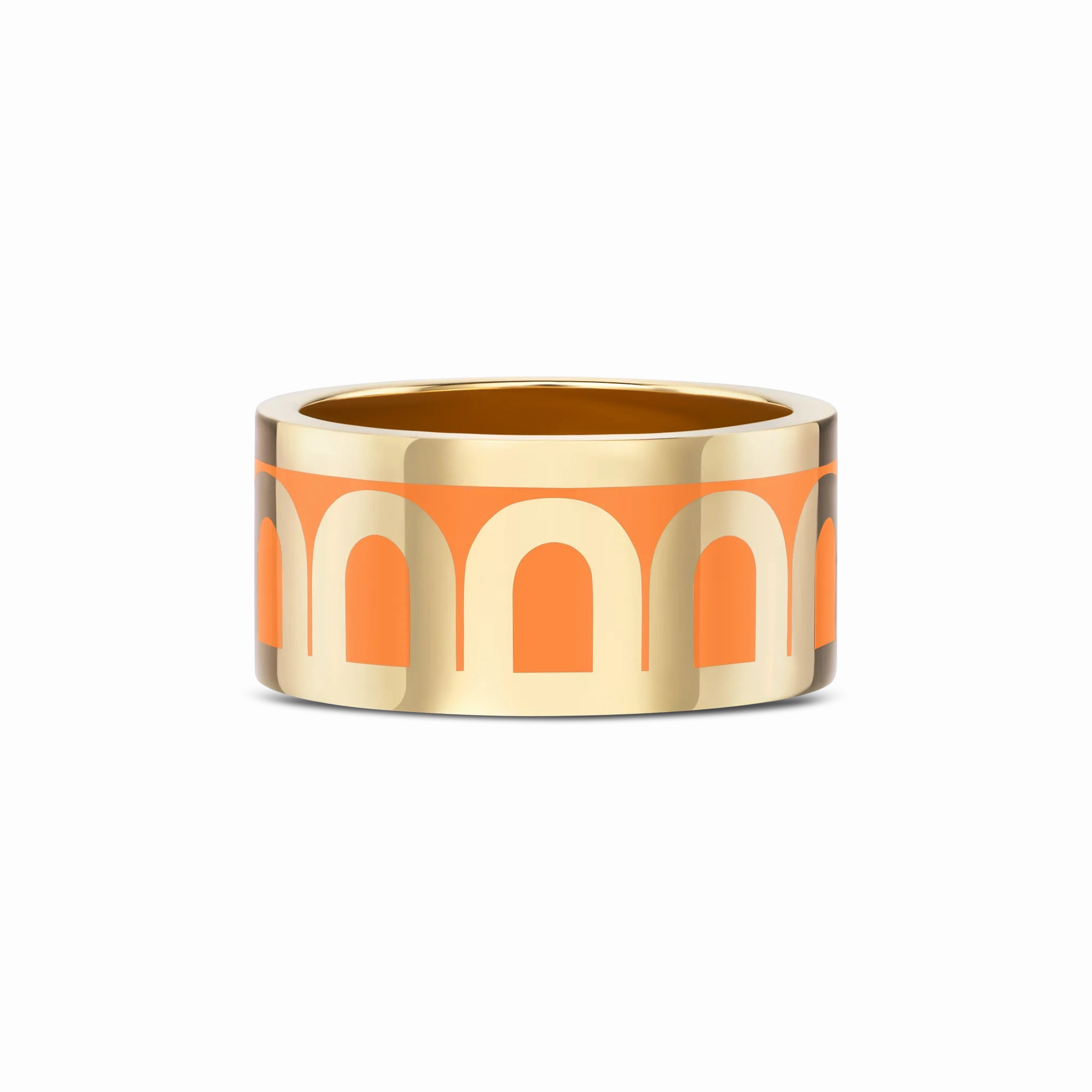 L'Arc de DAVIDOR Ring GM, 18k Yellow Gold with Zeste Lacquered Ceramic