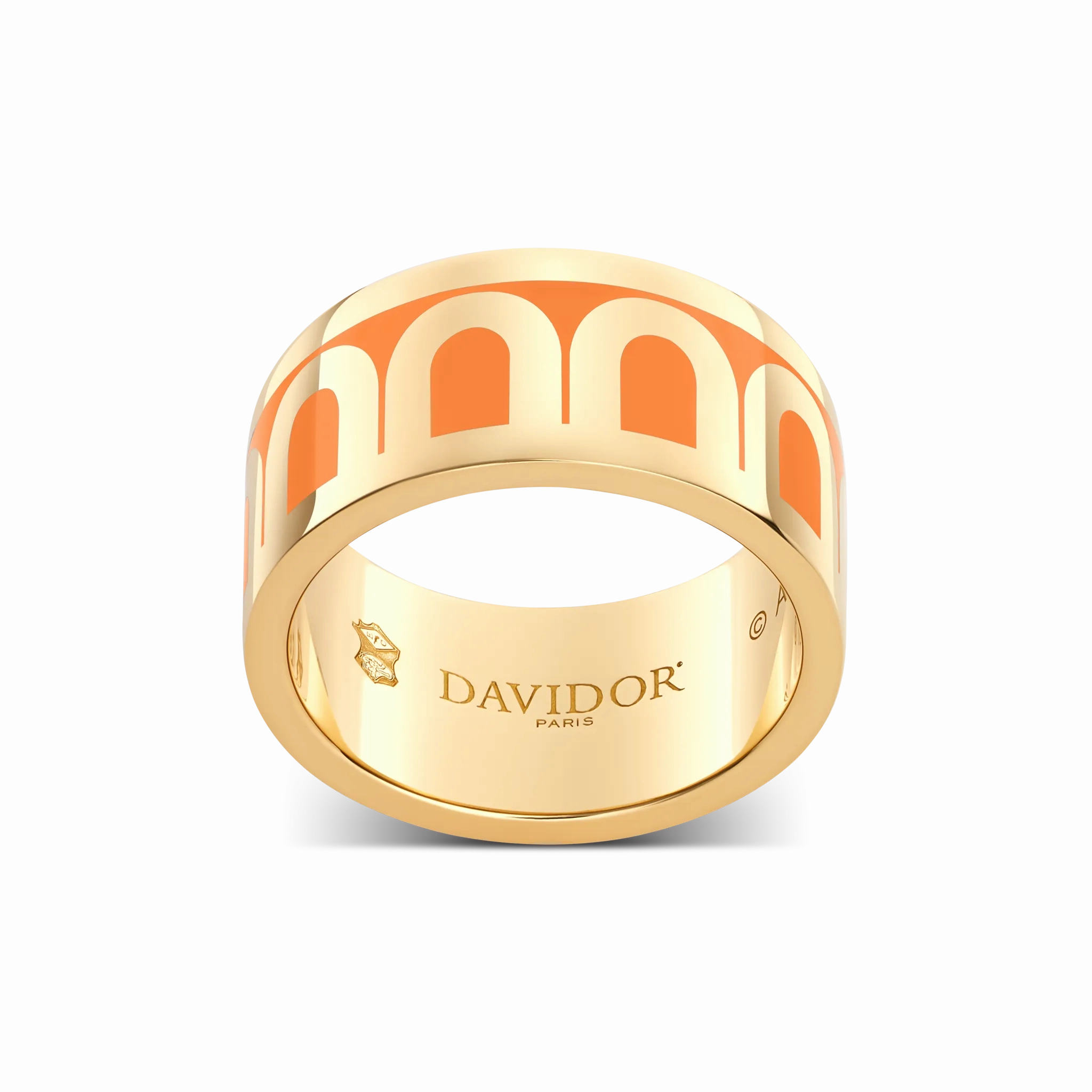 L'Arc de DAVIDOR Ring GM, 18k Yellow Gold with Zeste Lacquered Ceramic