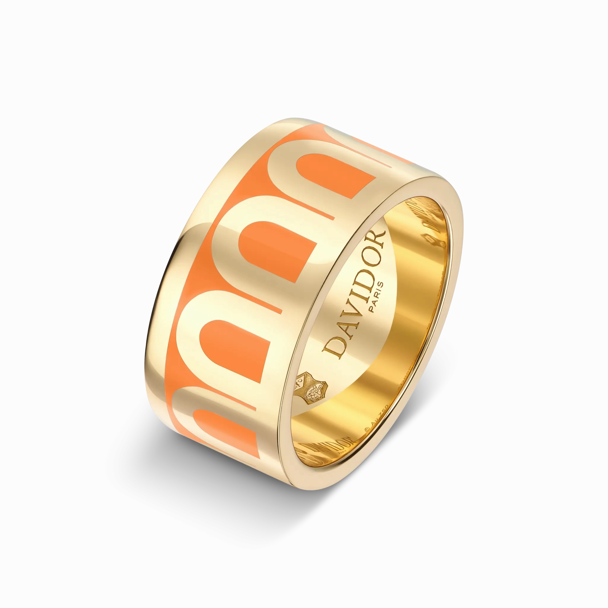 L'Arc de DAVIDOR Ring GM, 18k Yellow Gold with Zeste Lacquered Ceramic