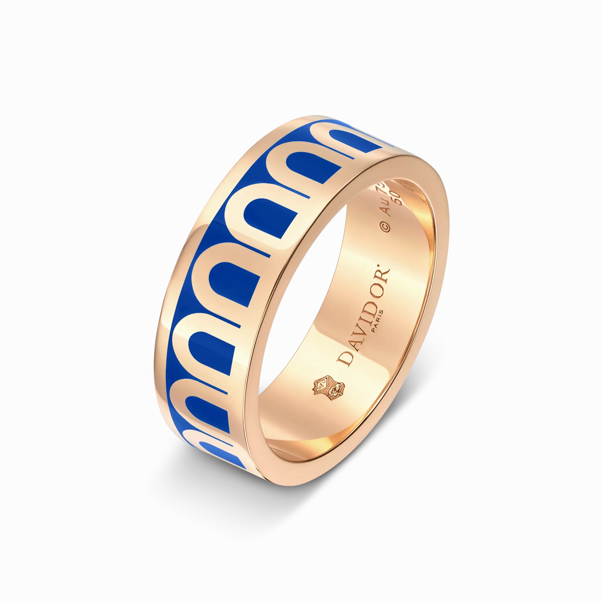 L'Arc de DAVIDOR Ring MM, 18k Rose Gold with Riviera Lacquered Ceramic