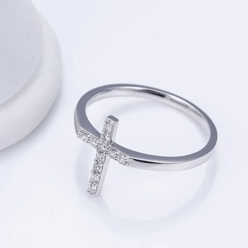 Lab Diamond Cross Fashion Ring