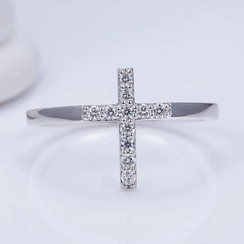 Lab Diamond Cross Fashion Ring