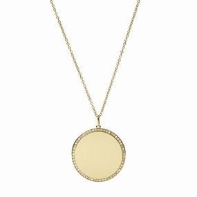 Lane Engravable Gold-Tone Stainless Steel Pendant Necklace fashion-jewelry  